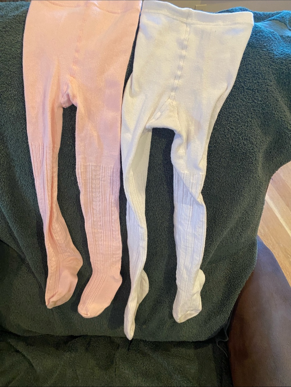 Kohl's Pink and White Cable Knit Footed One-Pieces